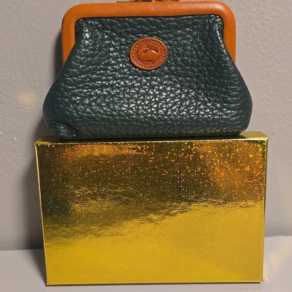 Dooney & Bourke Green and Tan Leather Wallet - Picture 8 of 12